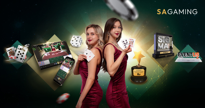 sa gaming with girls presenter showing card and many games appear in the image